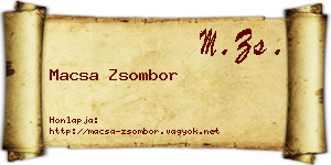 Macsa Zsombor névjegykártya